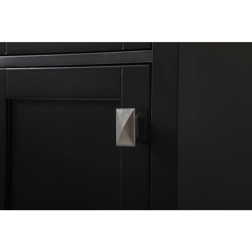 16 Inch Wide Bathroom Linen Storage Freestanding Cabinet In Black. Picture 5