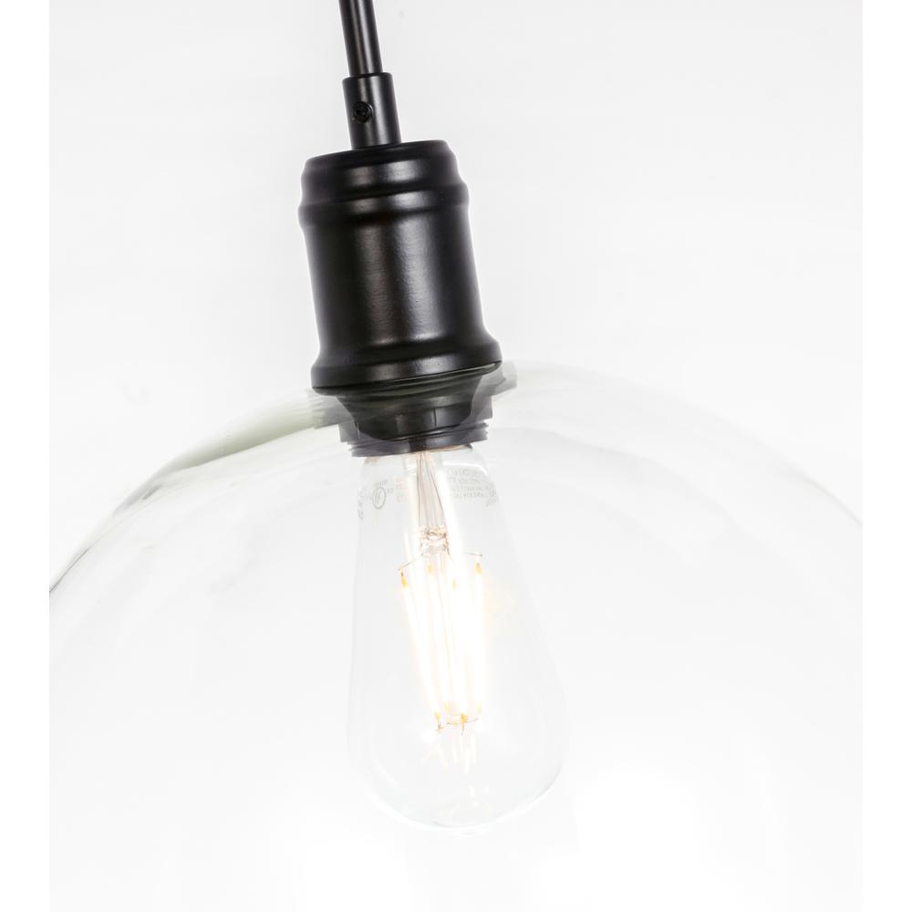 Emett 1 light Black and Clear glass pendant. Picture 9