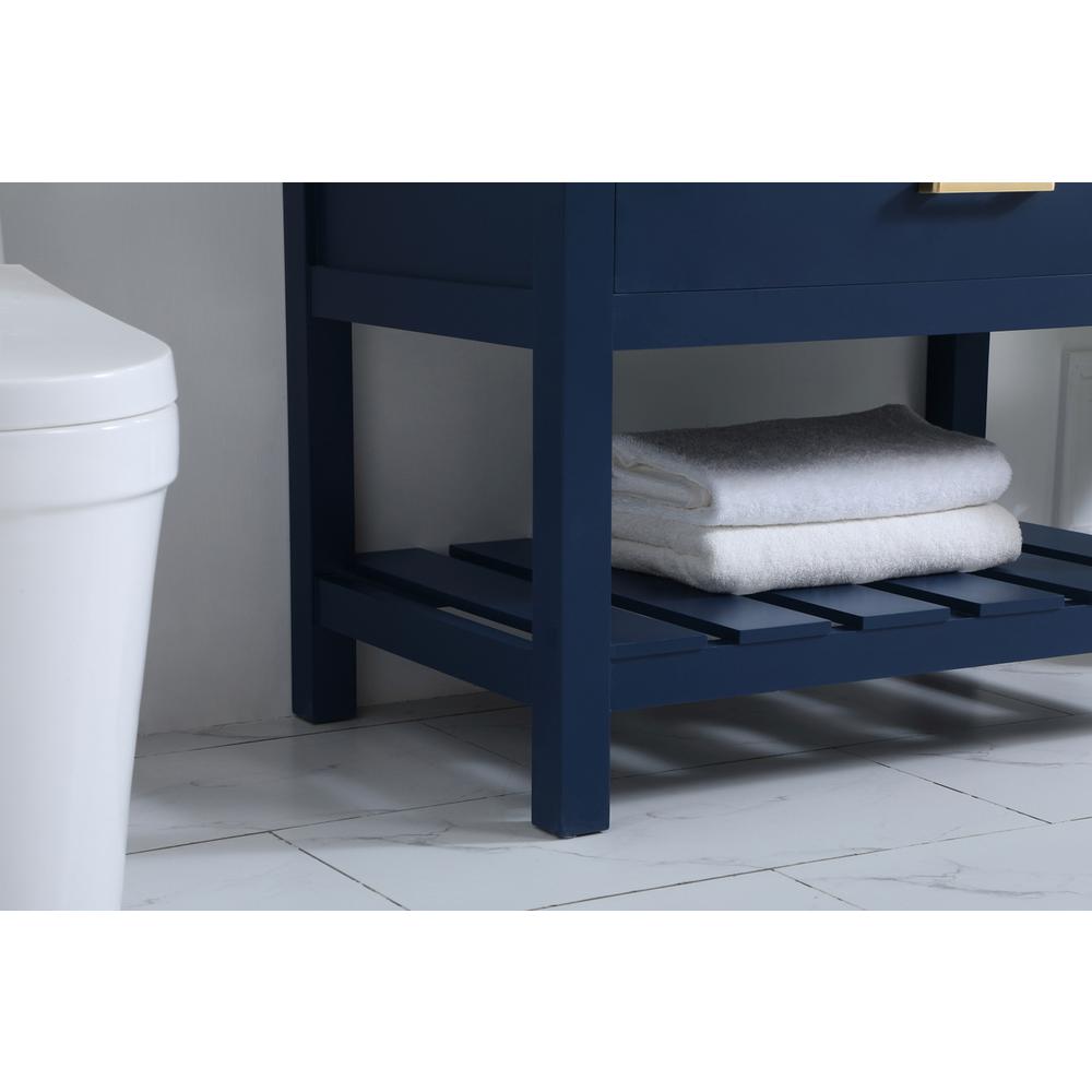 36 inch Single bathroom vanity in blue with backsplash. Picture 6