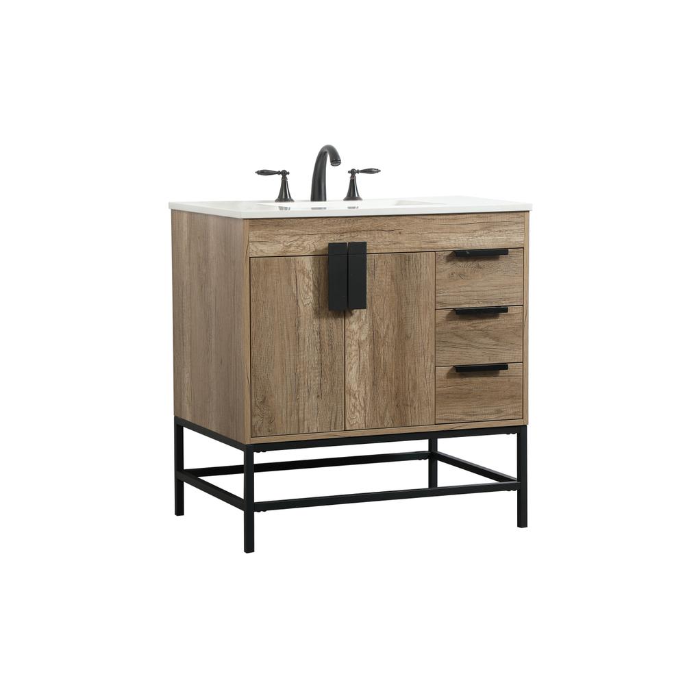 32 inch Single bathroom vanity in natural oak. Picture 7