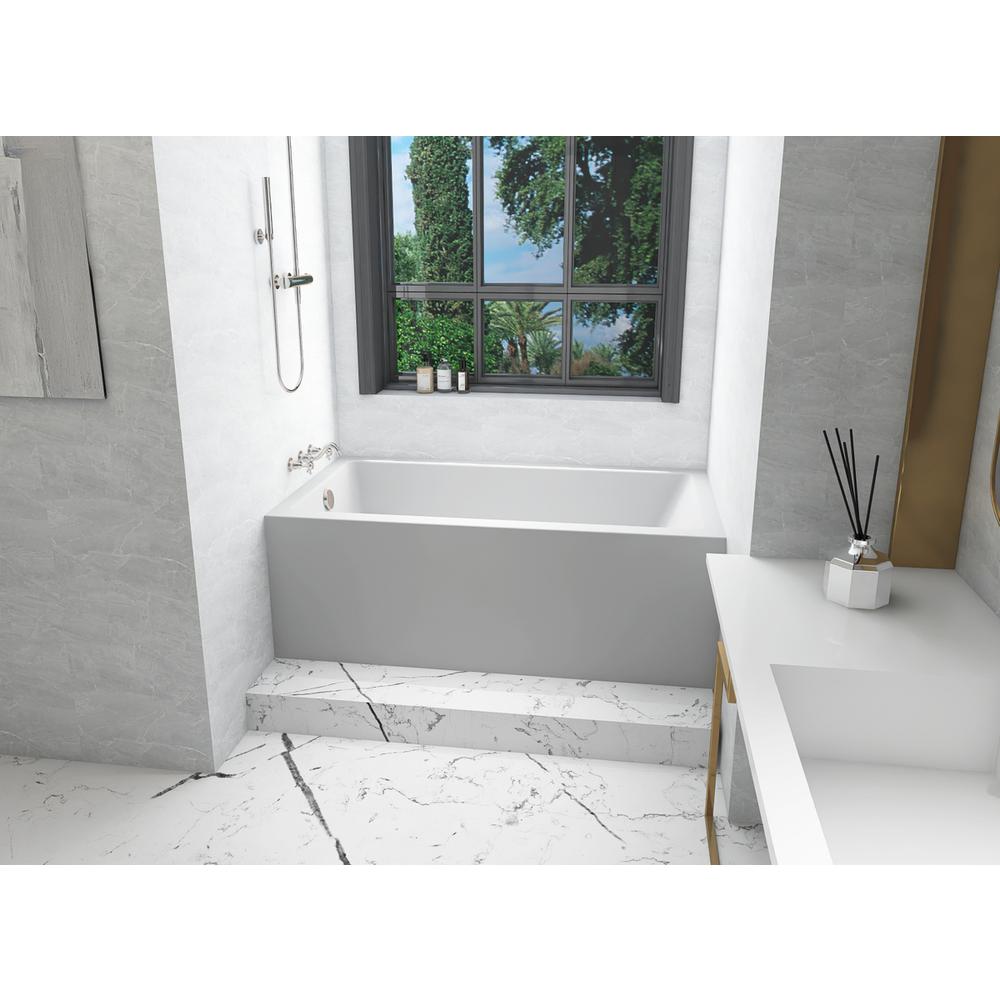 Alcove soaking bathtub 32x60 inch left drain in glossy white. Picture 2