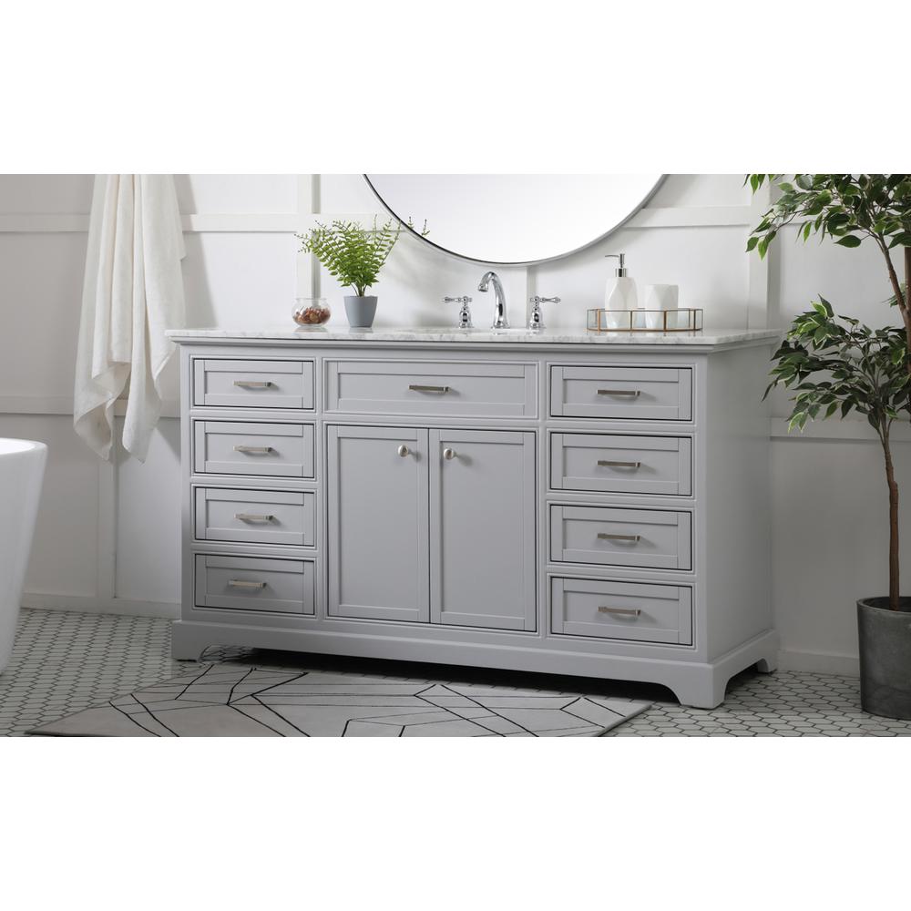 60 inch Single bathroom vanity in grey. Picture 2