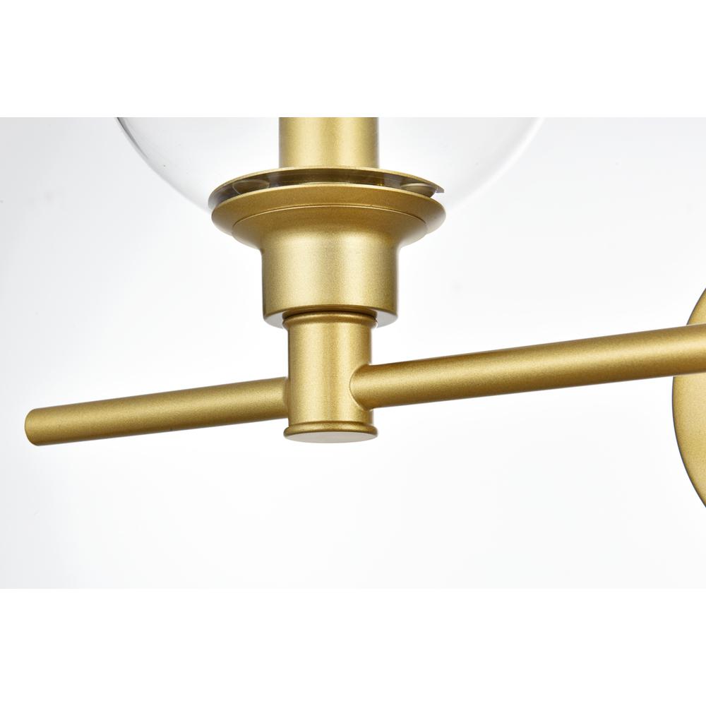 Jaelynn 2 light Brass and Clear Bath Sconce. Picture 4