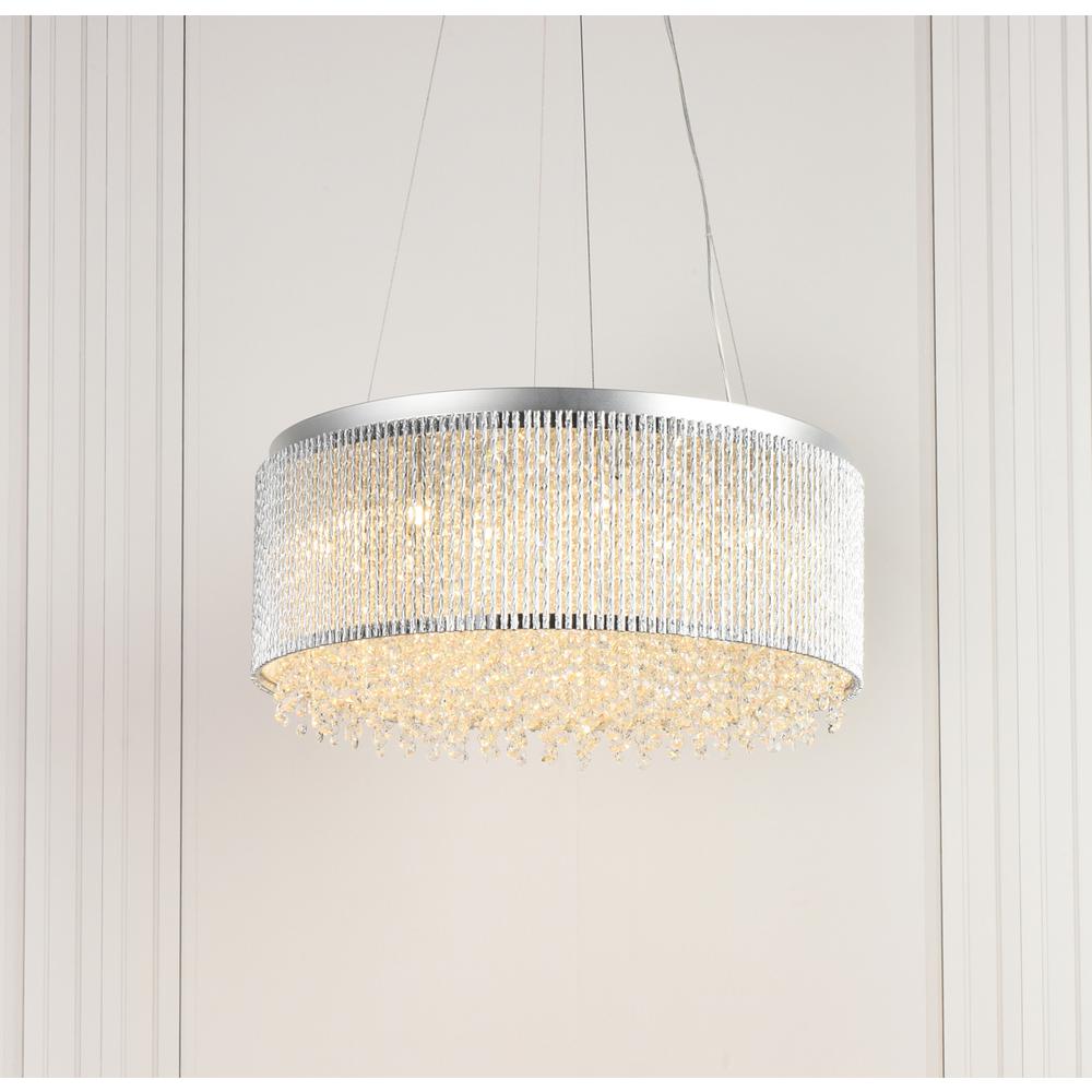 Influx 14 light Chrome Pendant Clear Royal Cut Crystal. Picture 7