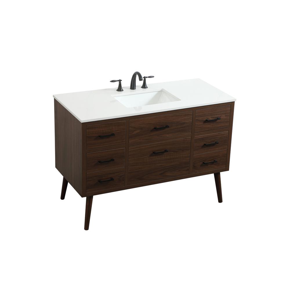 48 inch Single bathroom vanity in walnut. Picture 8