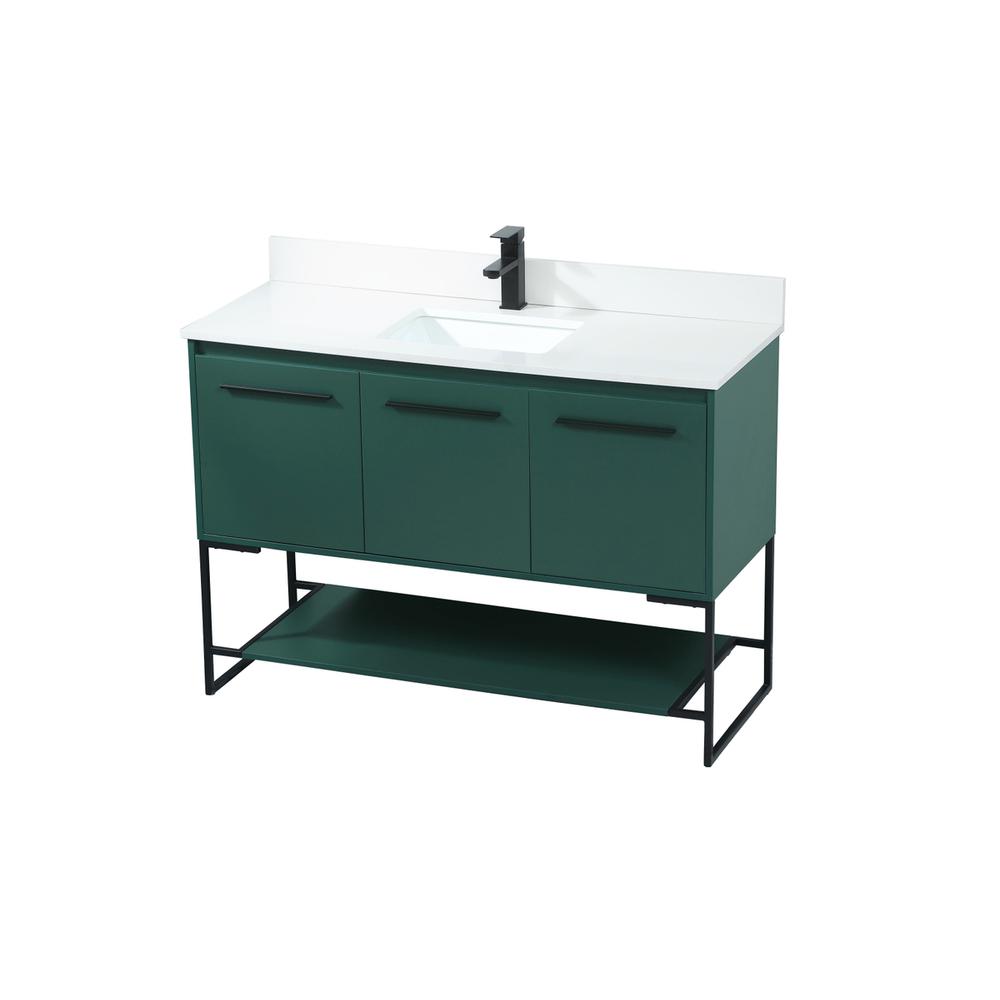 48 inch Single bathroom vanity in green with backsplash. Picture 8