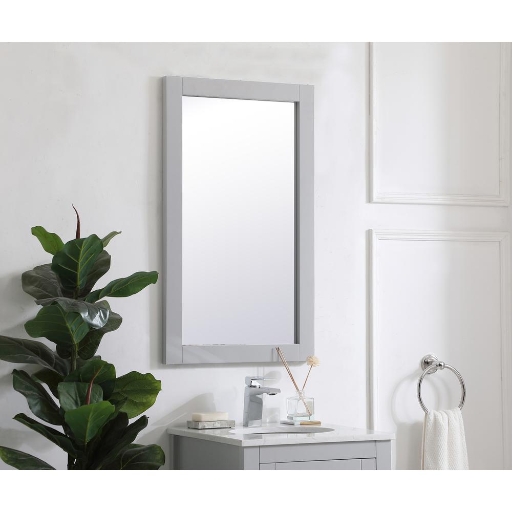 Aqua rectangle vanity mirror 18 inch in Grey. Picture 2