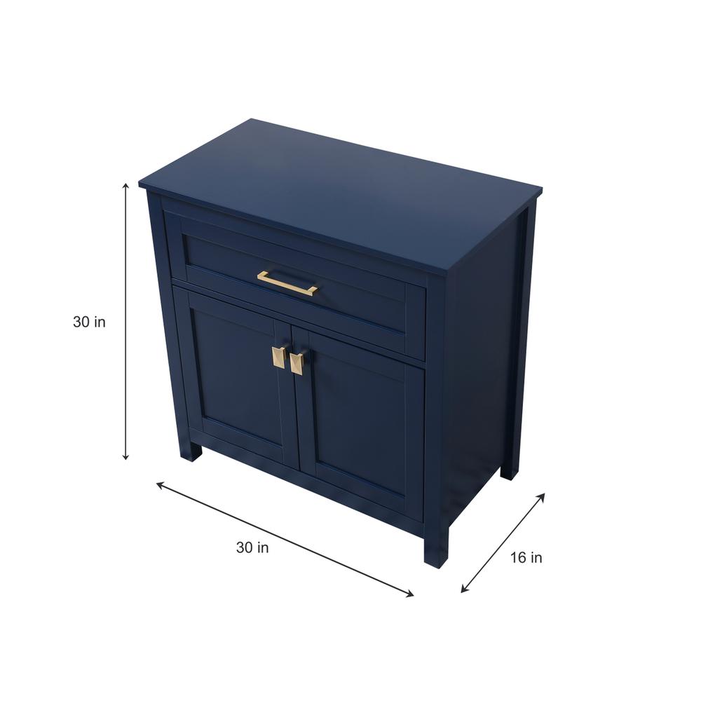 30 Inch Wide Bathroom Storage Freestanding Cabinet In Blue. Picture 7