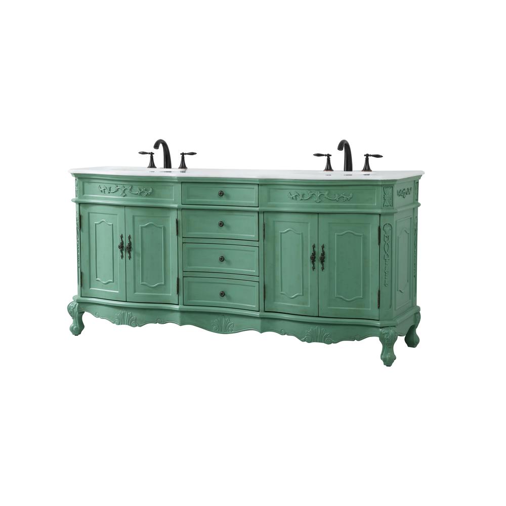 72 inch double Bathroom vanity in vintage mint. Picture 7