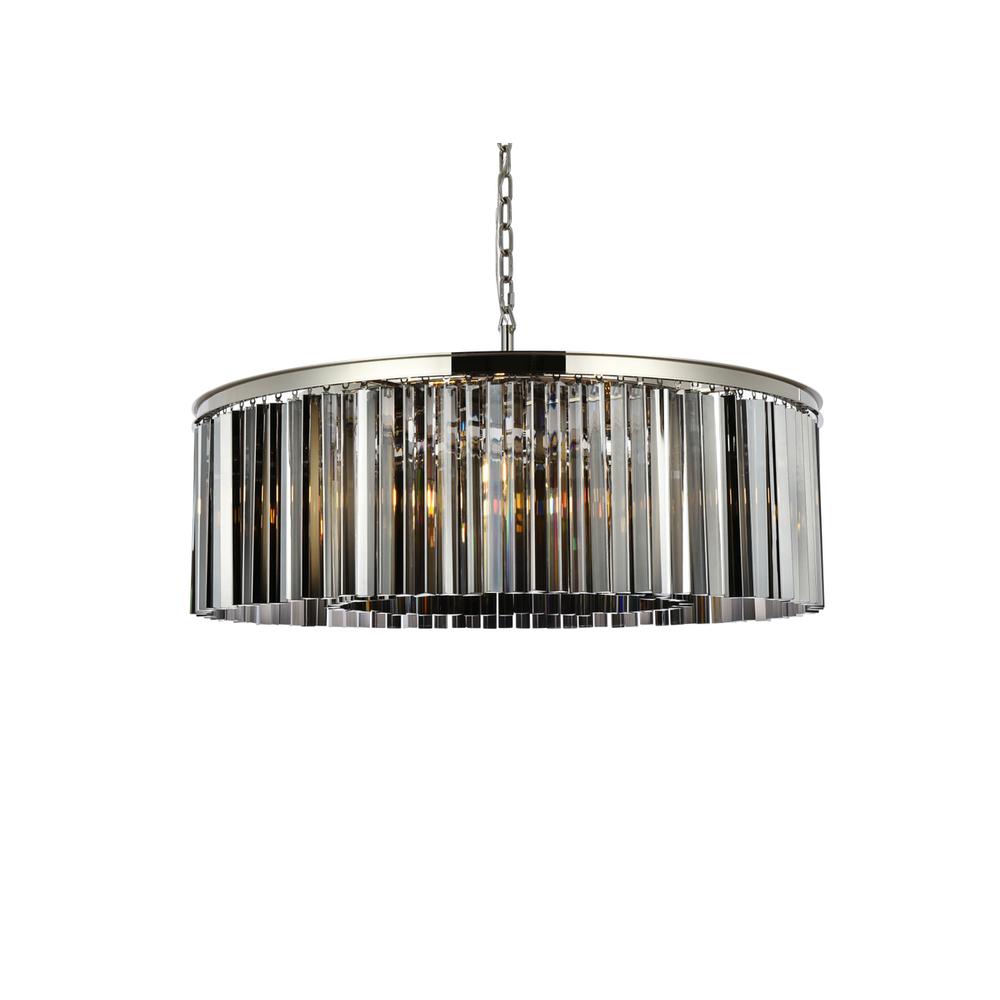 Sydney 10 light polished nickel Chandelier Silver Shade (Grey) Royal Cut Crystal. Picture 2