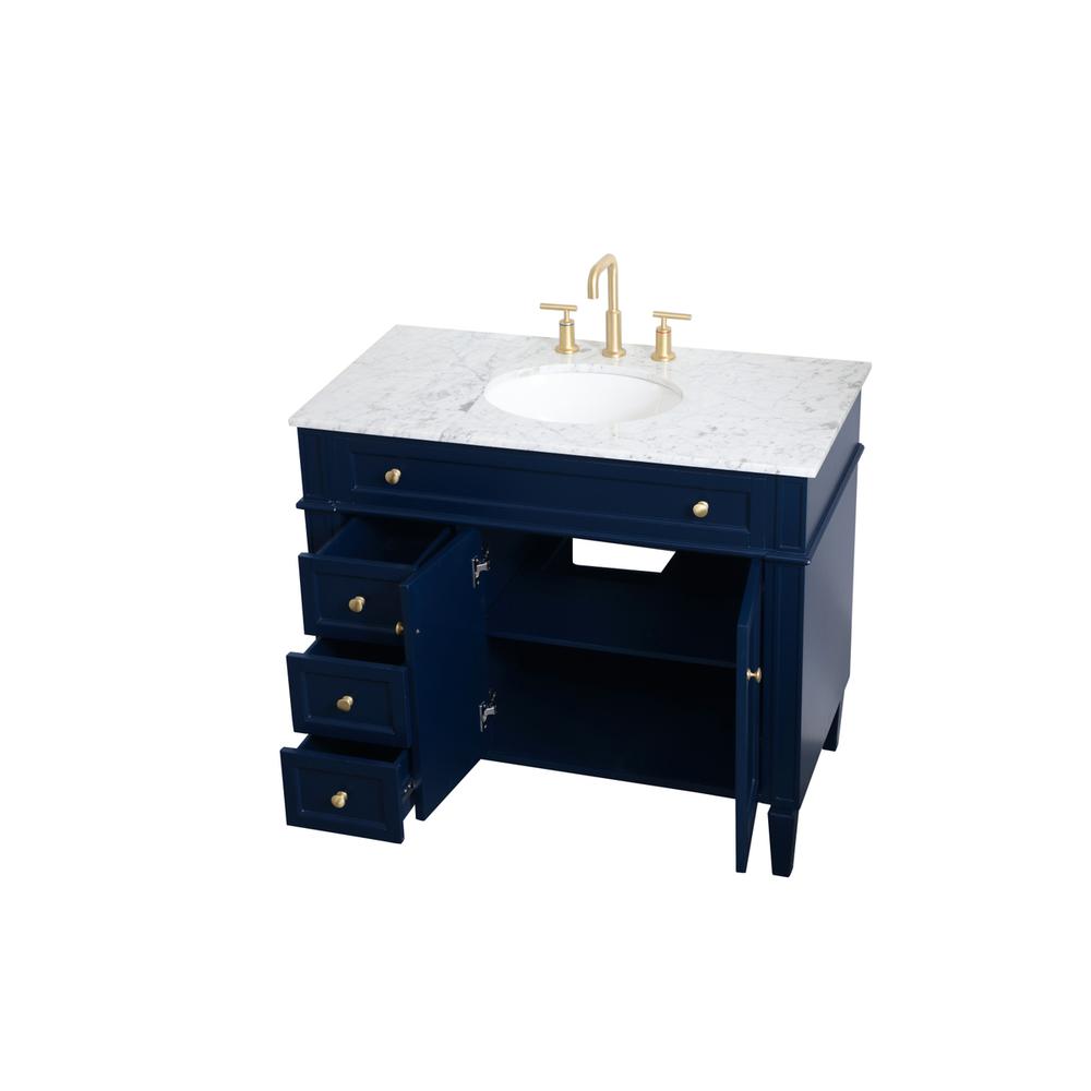 40 inch Single bathroom vanity in blue. Picture 8