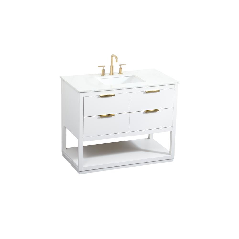 42 inch Single bathroom vanity in white. Picture 8