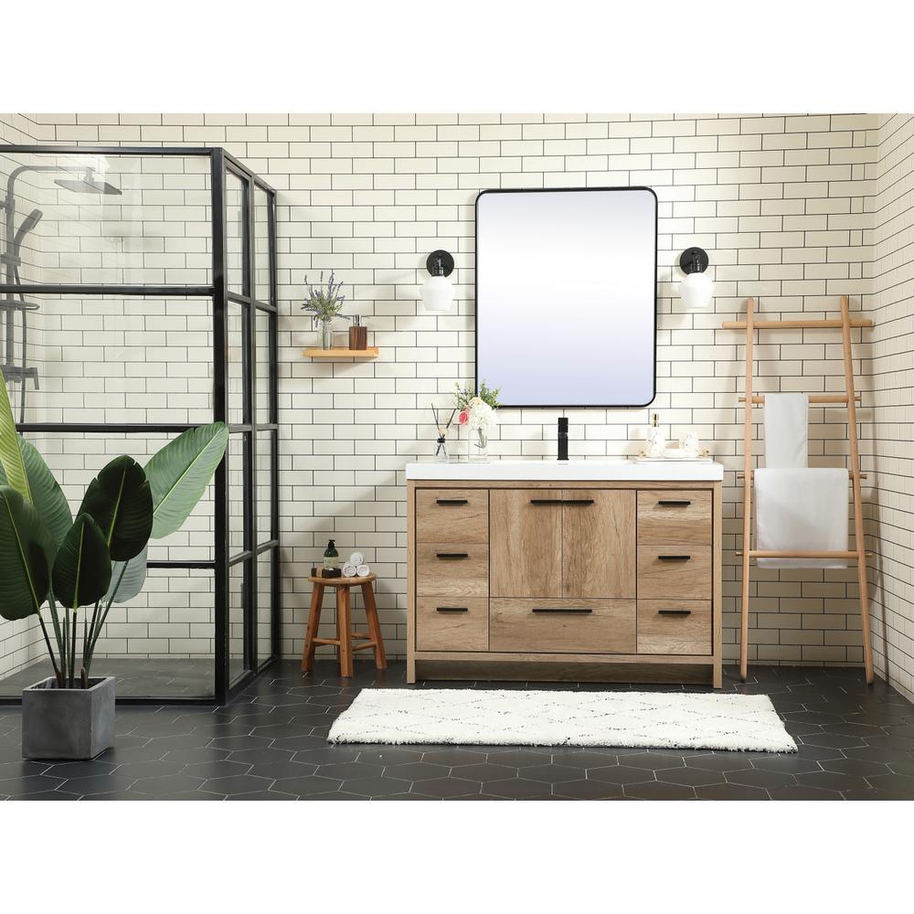 48 inch Single bathroom vanity in natural oak. Picture 4