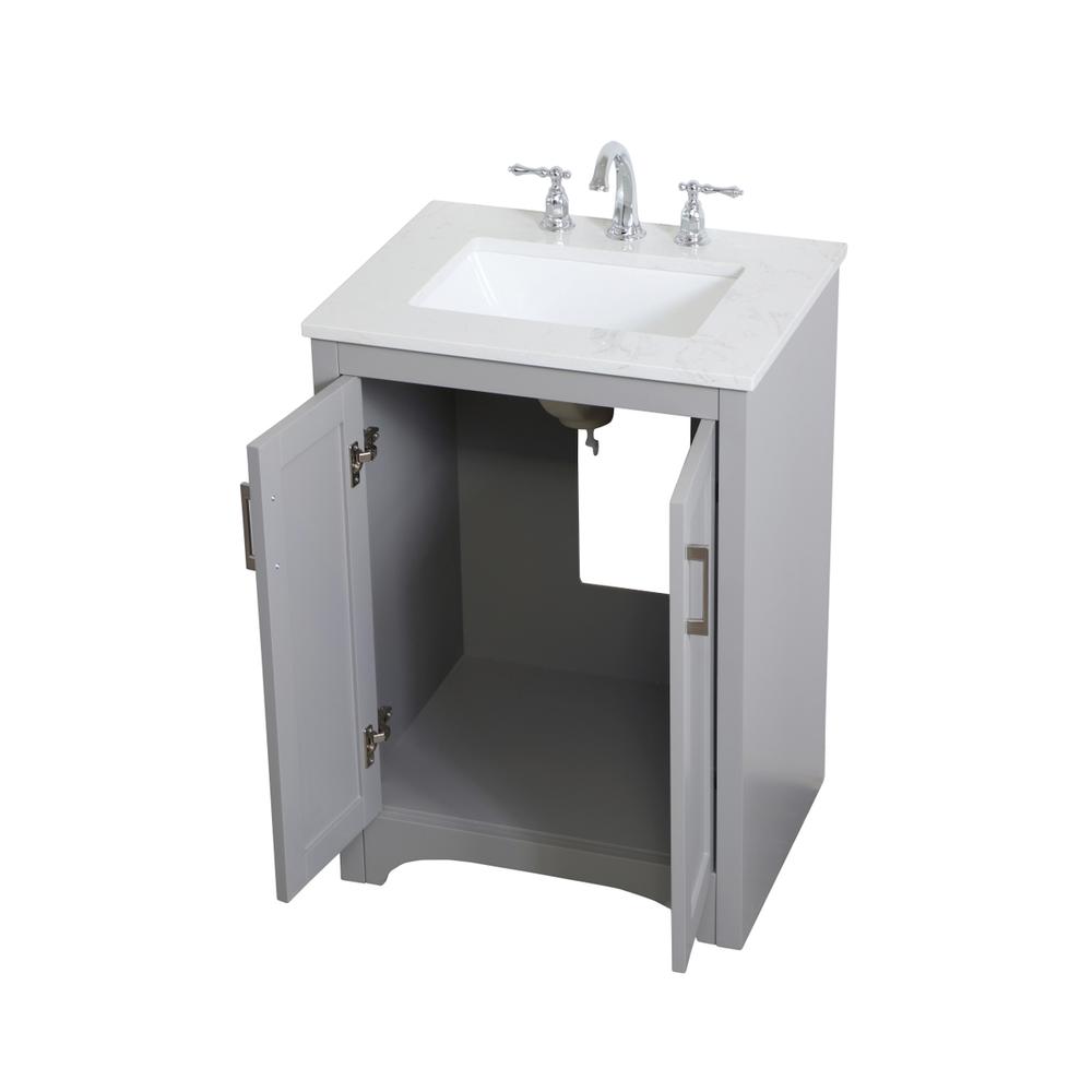 24 inch Single Bathroom Vanity in Grey. Picture 8