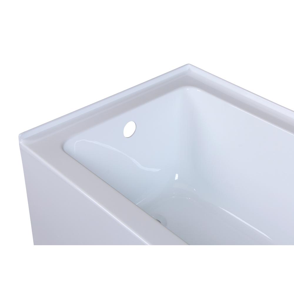 Alcove soaking bathtub 30x60 inch left drain in glossy white. Picture 10