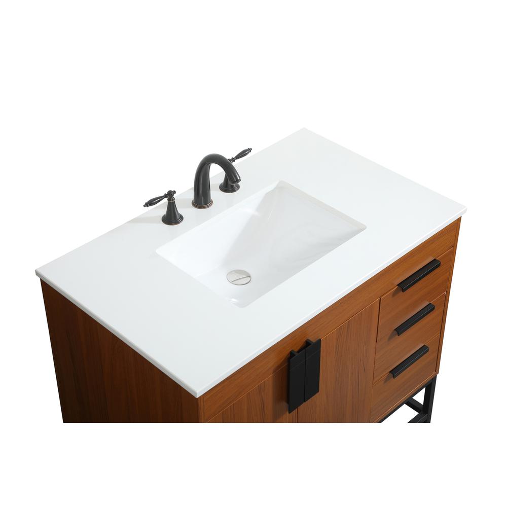 36 inch Single bathroom vanity in teak. Picture 10