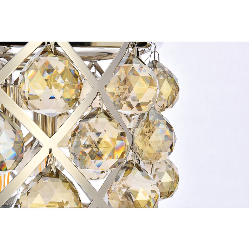 Madison 4 light polished Nickel Pendant Golden Teak (Smoky) Royal Cut Crystal. Picture 5
