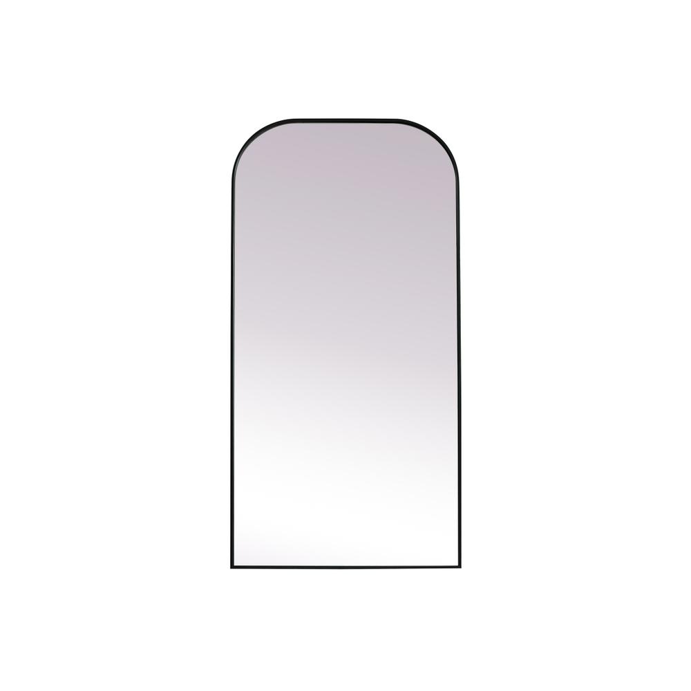 Metal Frame Arch Full Length Mirror 35x72 Inch in Black. Picture 1