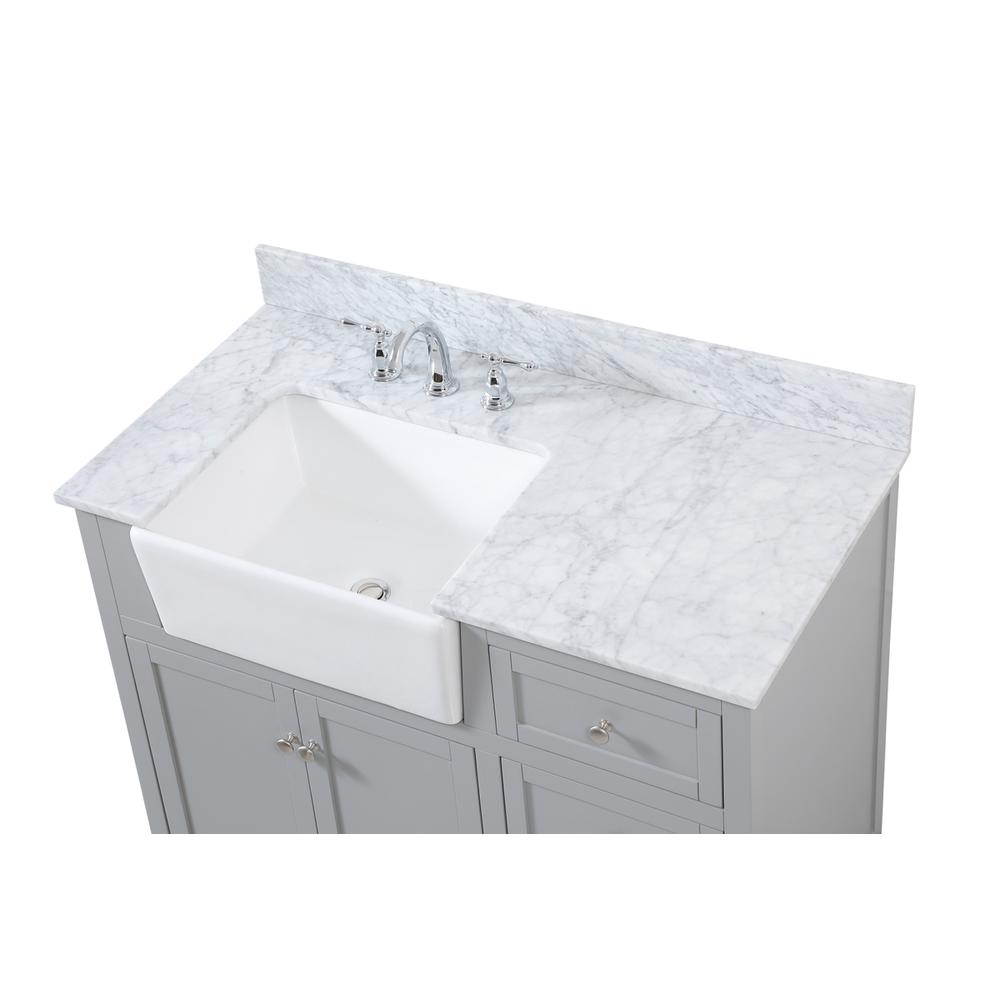 42 inch Single bathroom vanity in grey with backsplash. Picture 10