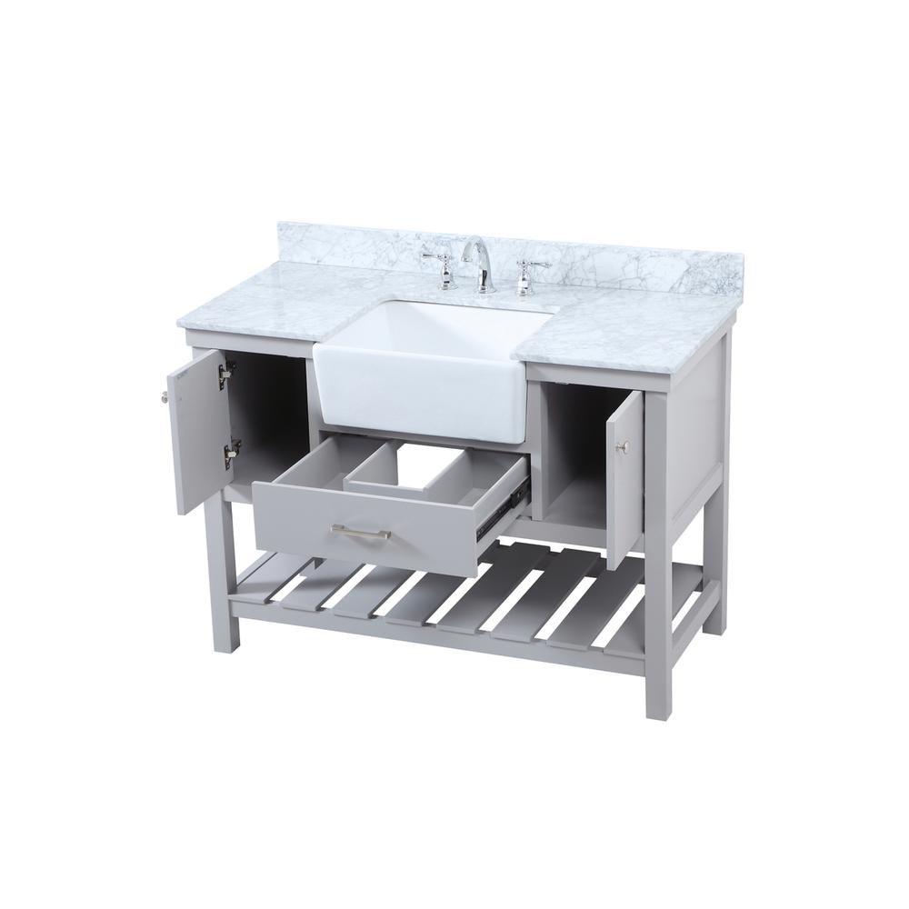48 inch Single bathroom vanity in grey with backsplash. Picture 9