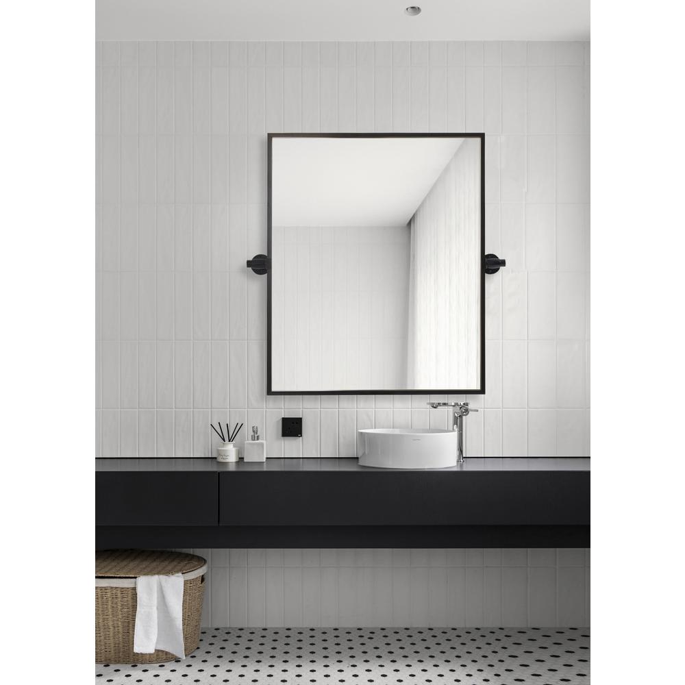 Rectangle Pivot Mirror 24X20 Inch In Black. Picture 8