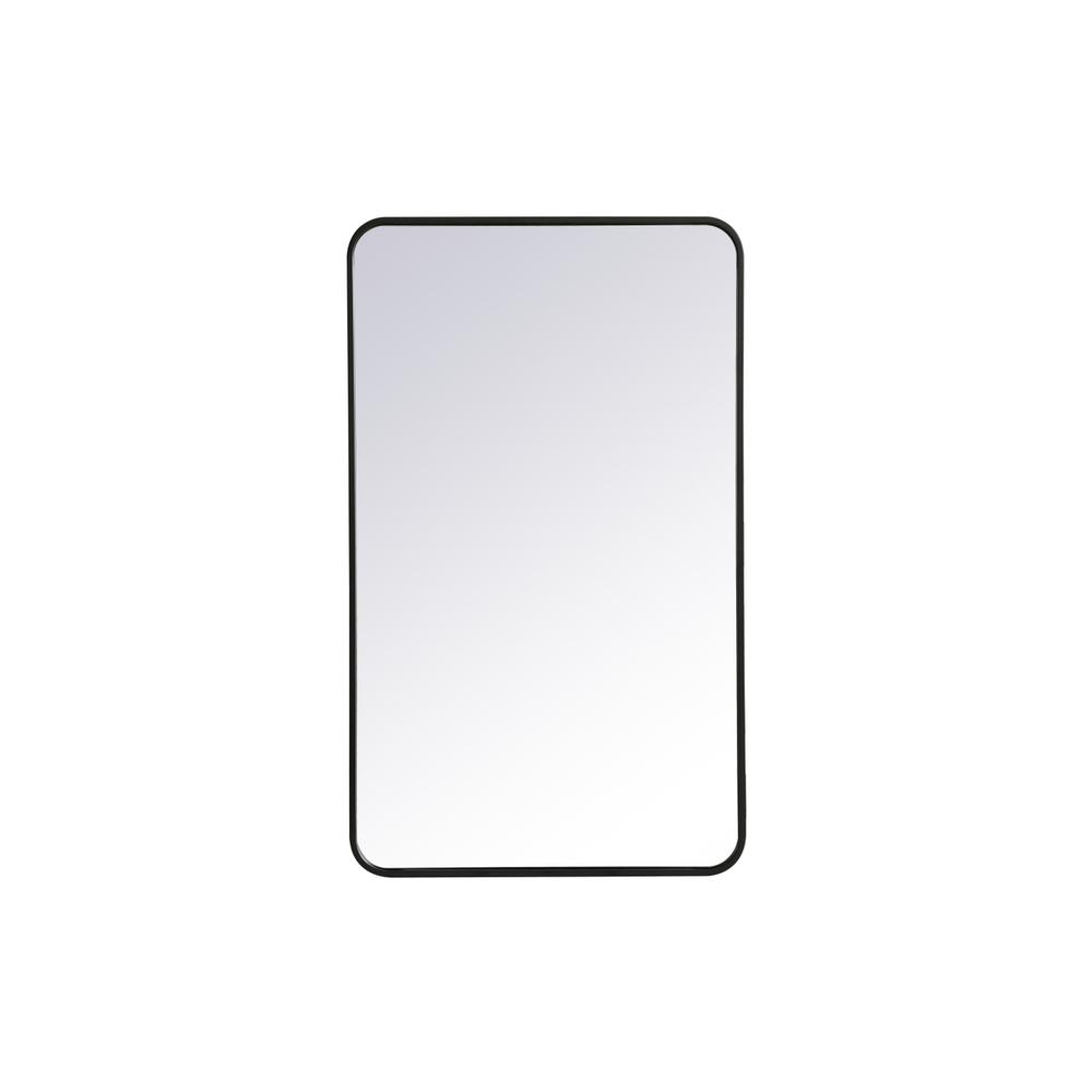 Soft corner metal rectangular mirror 24x40 inch in Black. Picture 6