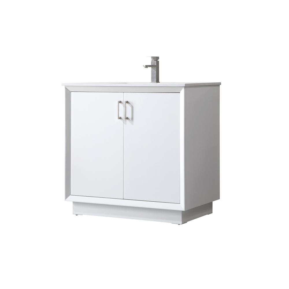 36 Inch SIngle Bathroom Vanity In White. Picture 7