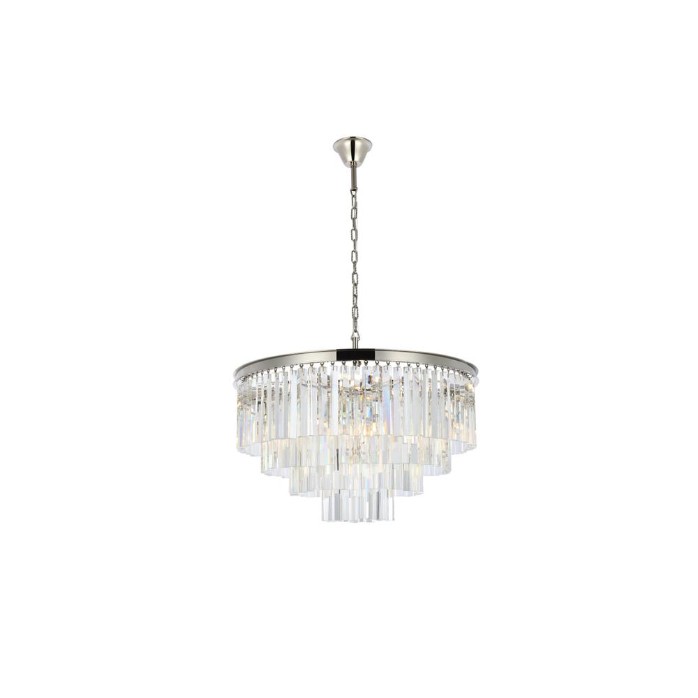 Sydney 17 light polished nickel Chandelier Clear Royal Cut Crystal. Picture 1