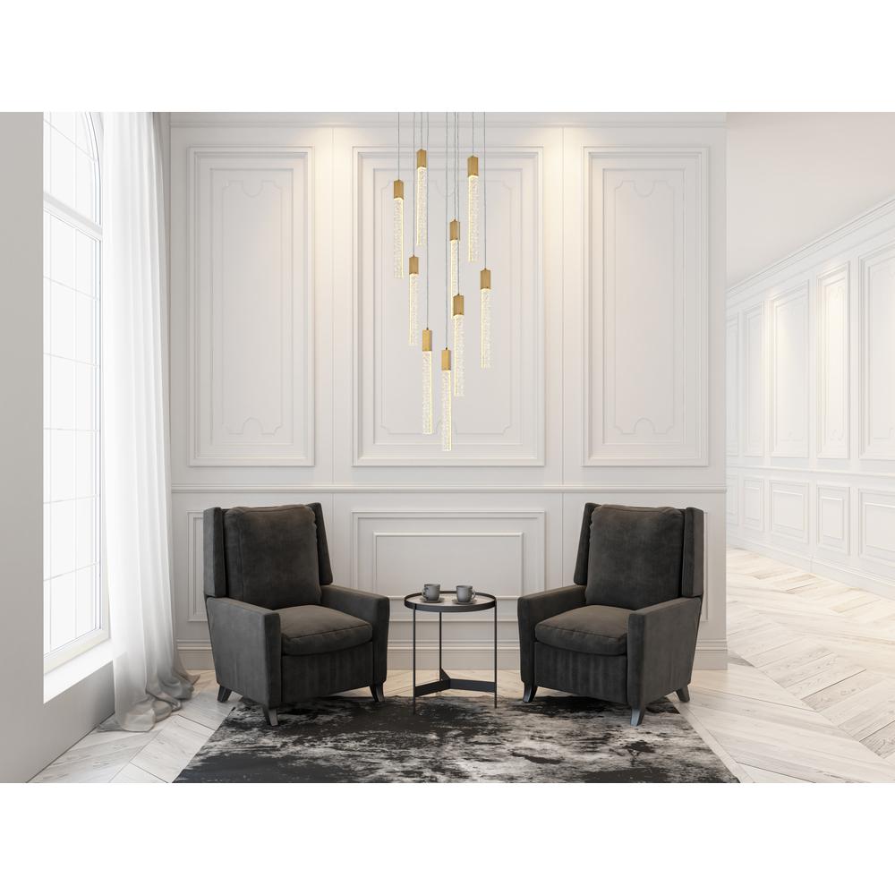 Weston 9 lights pendant in satin gold. Picture 7