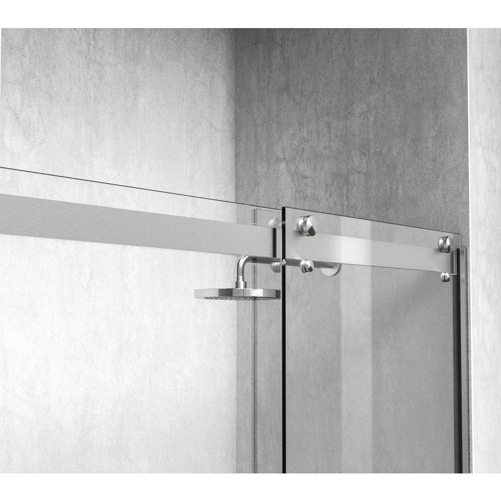 Semi-frameless shower door 48 x 76 Brushed Nickel. Picture 5