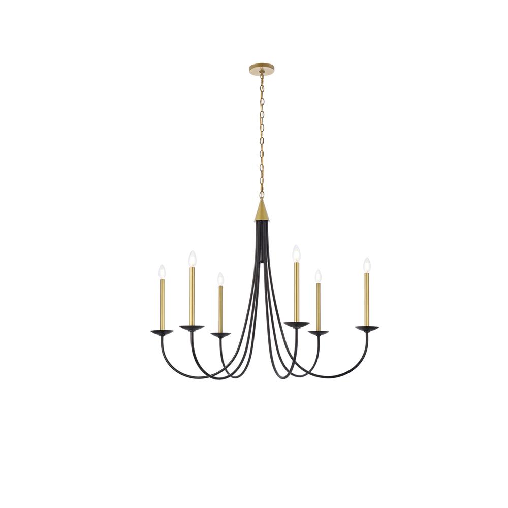 Cohen 42 inch pendant in black and brass. Picture 1