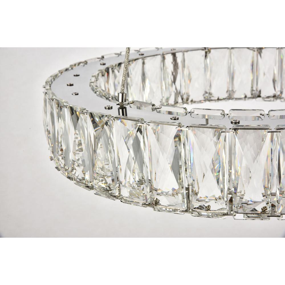 Monroe Integrated LED chip light Chrome Pendant Clear Royal Cut Crystal. Picture 3