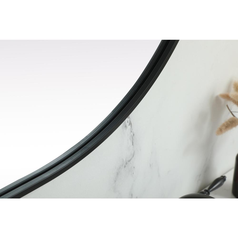 Metal Frame Oval Mirror 30x60 Inch in Black. Picture 6