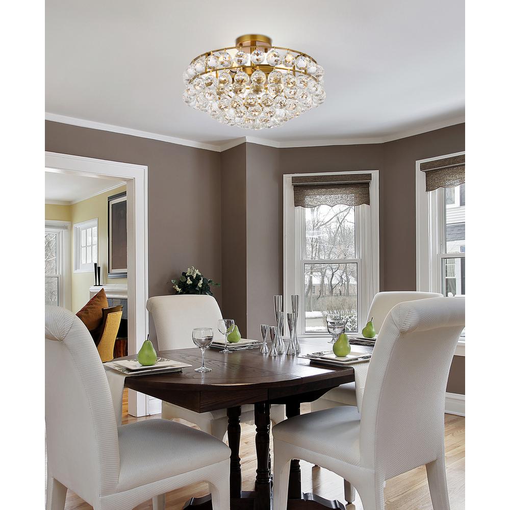 Savannah 18 inch flush mount in brass. Picture 8