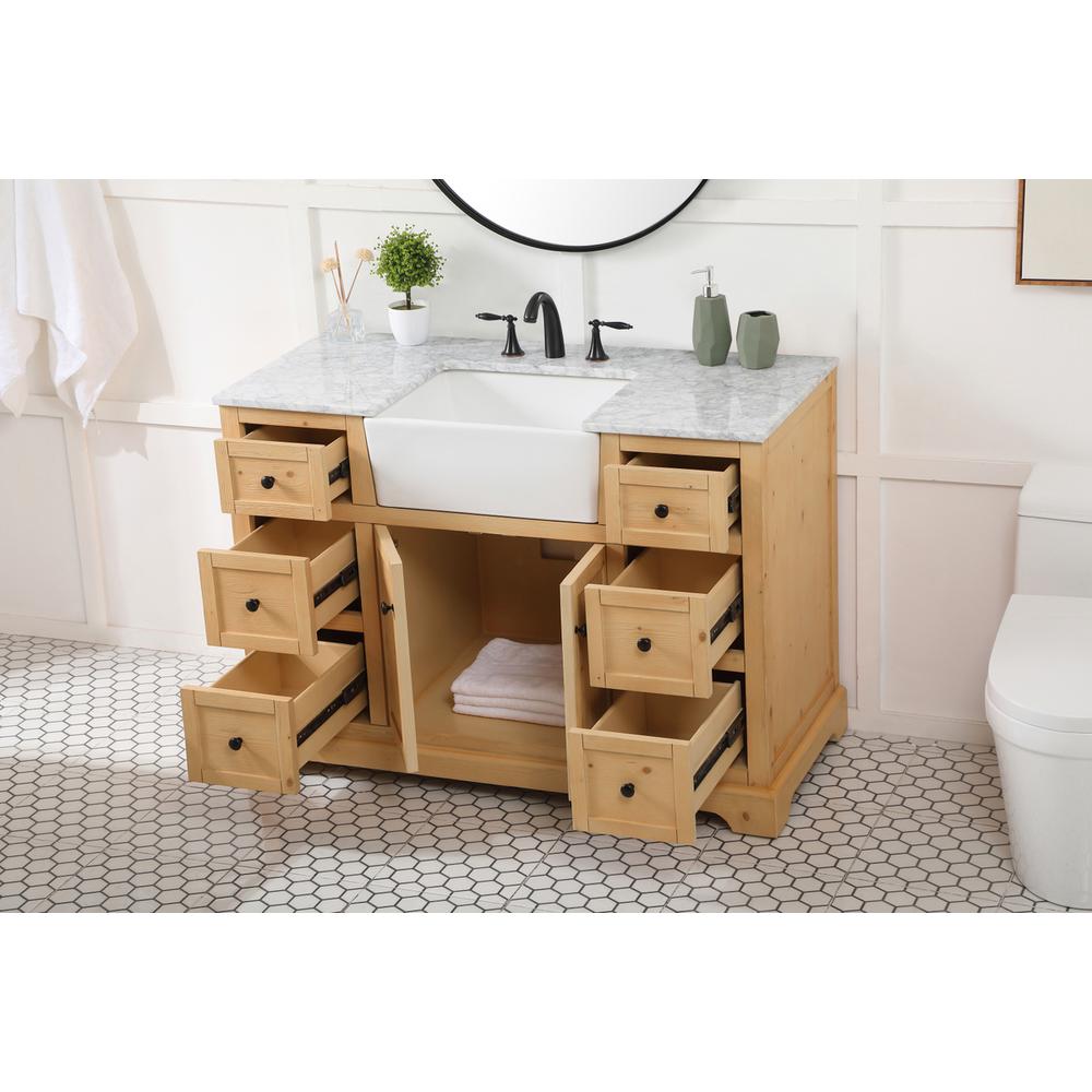48 inch Single bathroom vanity in natural wood. Picture 3