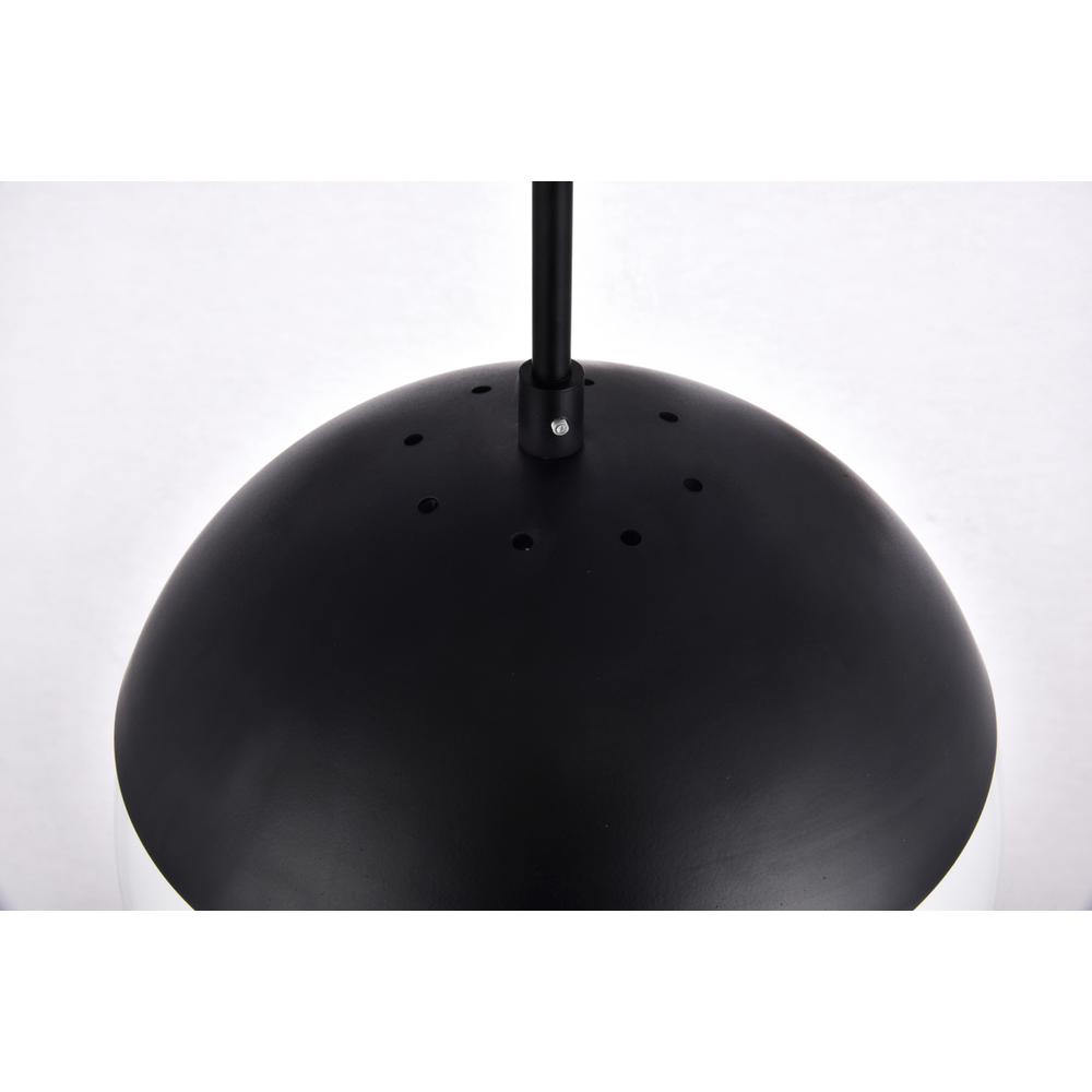 Eclipse 1 Light Black plug in pendant With Frosted White Glass. Picture 4
