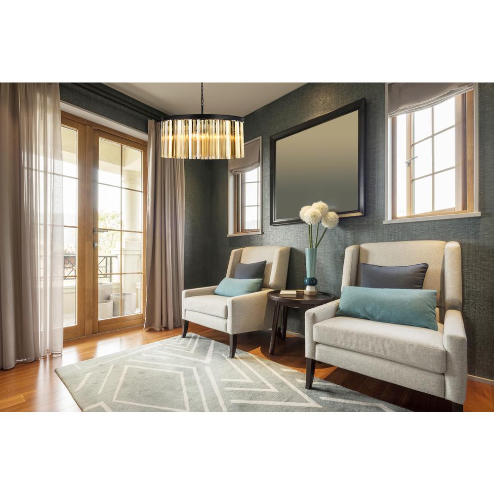 Sydney 8 light Matte Black Chandelier Golden Teak (Smoky) Royal Cut Crystal. Picture 9