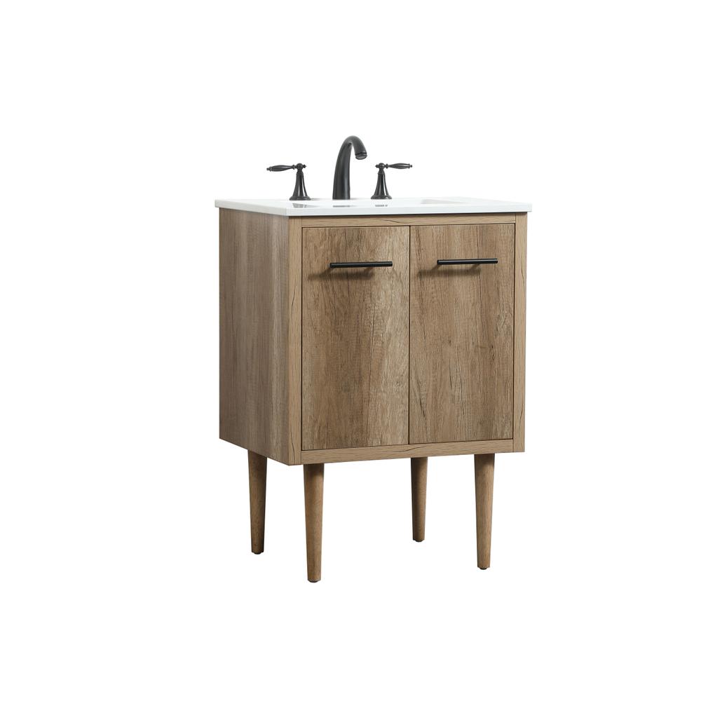 24 inch Single bathroom vanity in natural oak. Picture 10