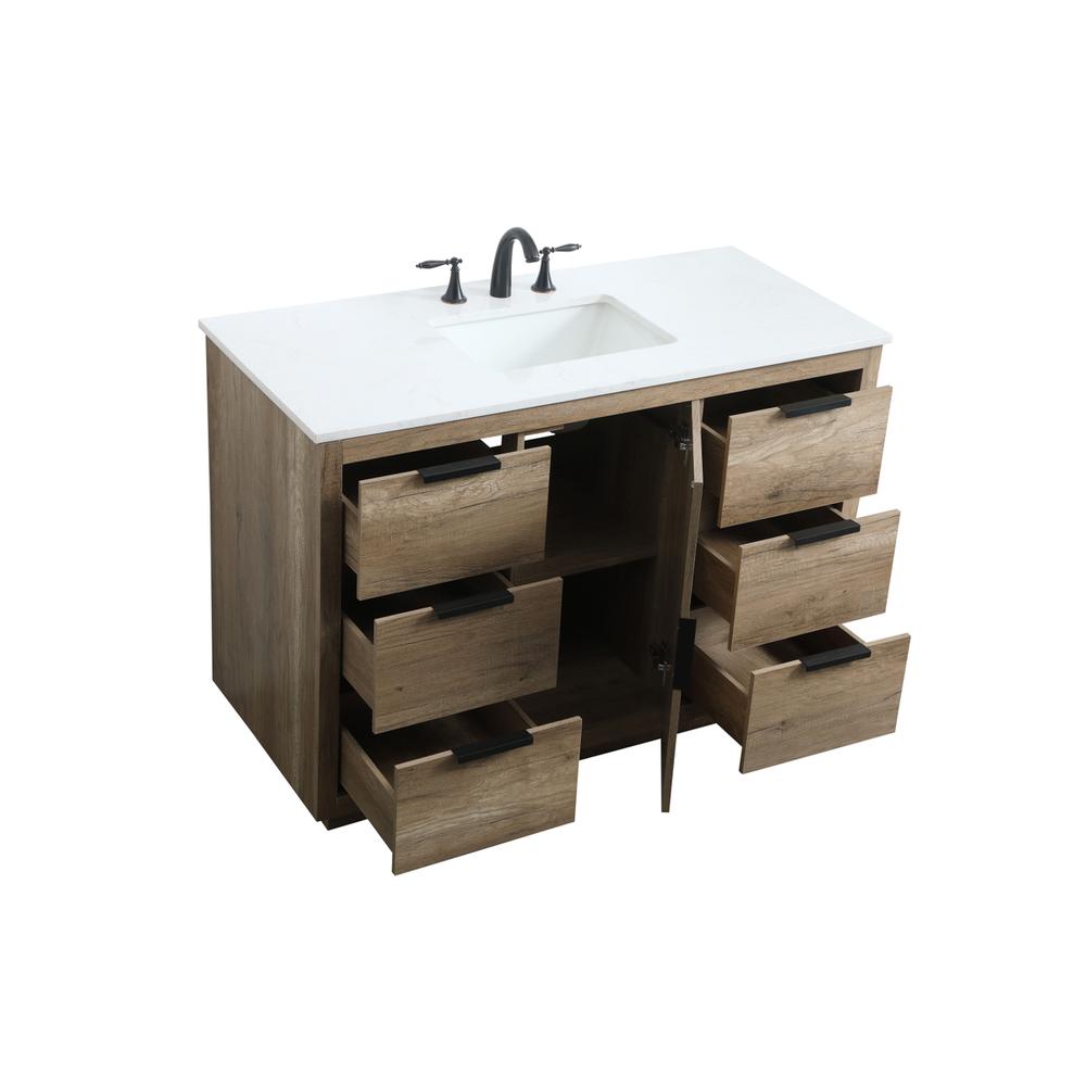 48 Inch SIngle Bathroom Vanity In Natural Oak. Picture 9