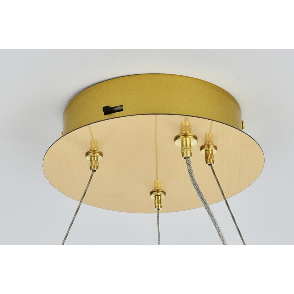 Bowen 26 inch Adjustable LED Chandelier in Satin Gold. Picture 7