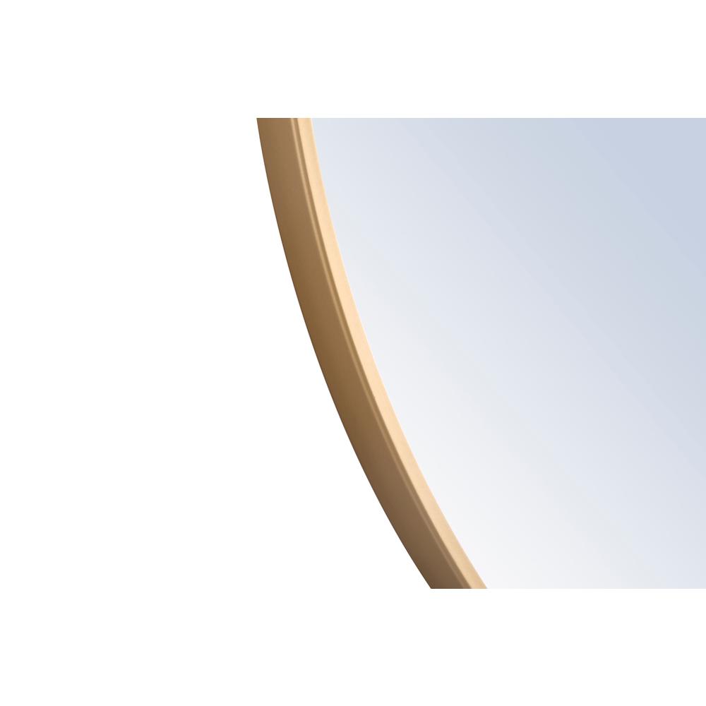 Metal frame Round Mirror with decorative hook 42 inch Brass finish. Picture 6