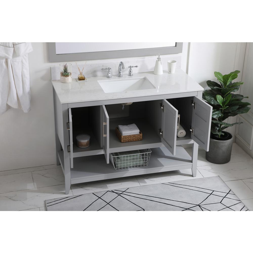 48 inch Single Bathroom Vanity in Grey with Backsplash. Picture 3
