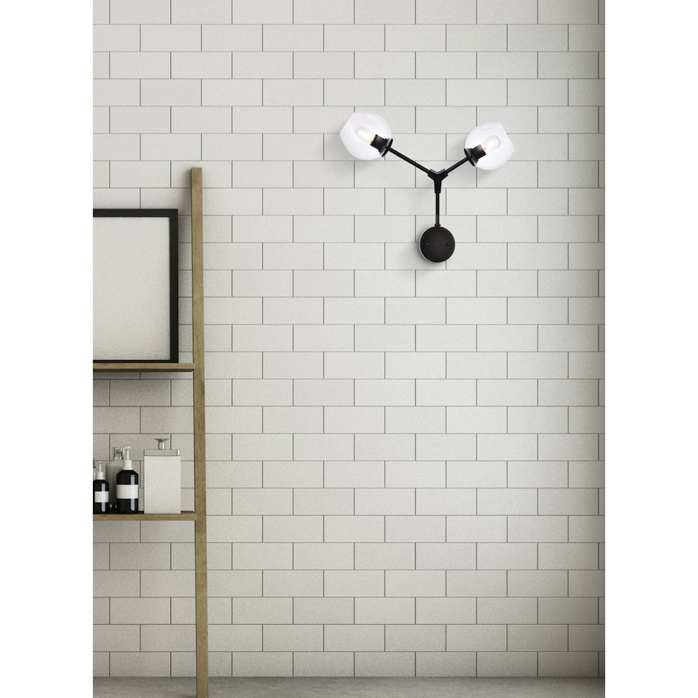 Cavoli 2 Lights Black Wall Sconce. Picture 8