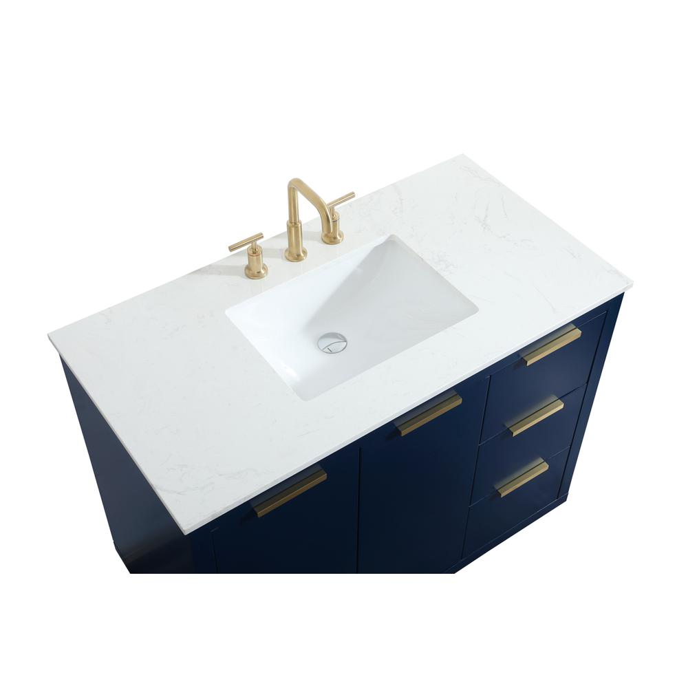 42 inch Single bathroom vanity in blue. Picture 10