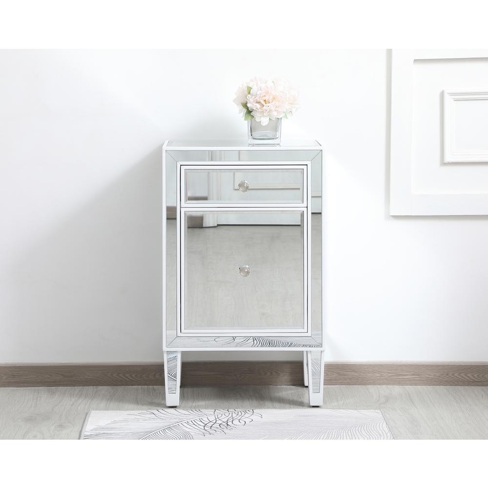 18 inch mirrored end table in white. Picture 11