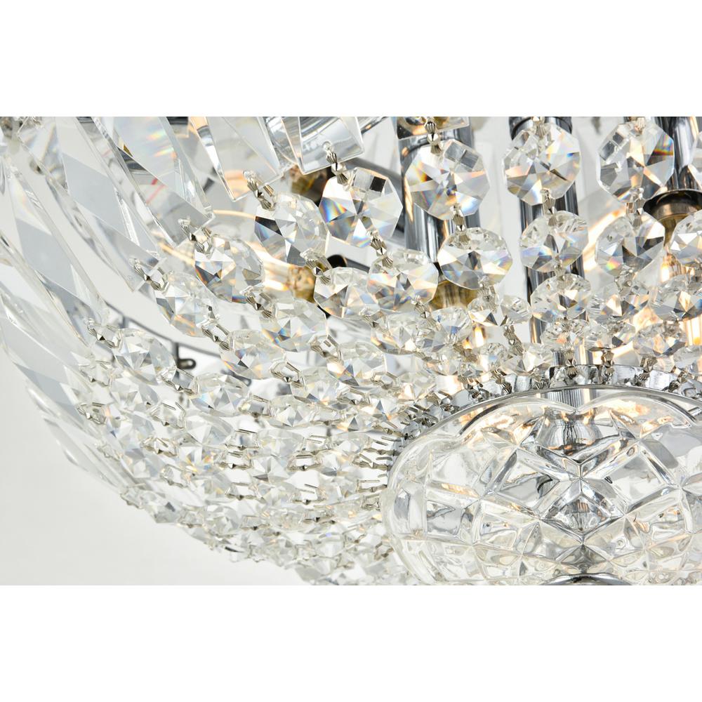 Tranquil 6 light Chrome Flush Mount Clear Royal Cut Crystal. Picture 4
