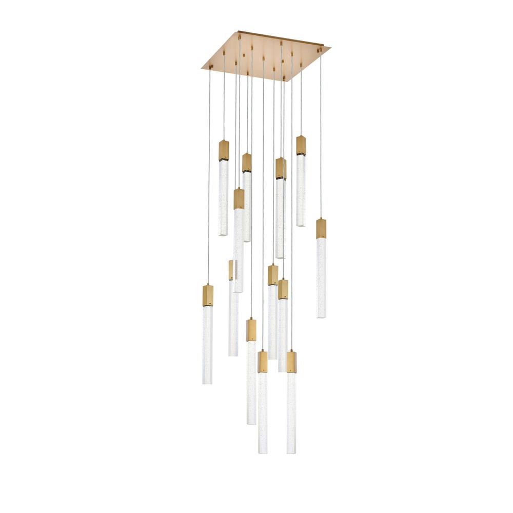 Weston 13 lights pendant in satin gold. Picture 6