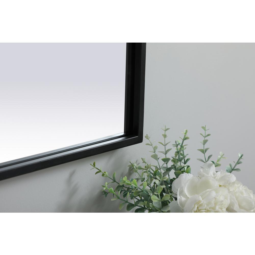 Metal Frame Arch Mirror 24x36 Inch in Black. Picture 6