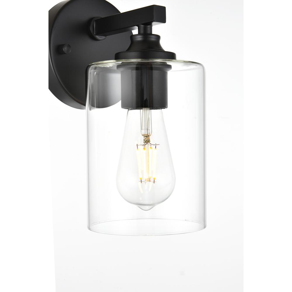 Mayson 1 light Black and Clear Bath Sconce. Picture 4