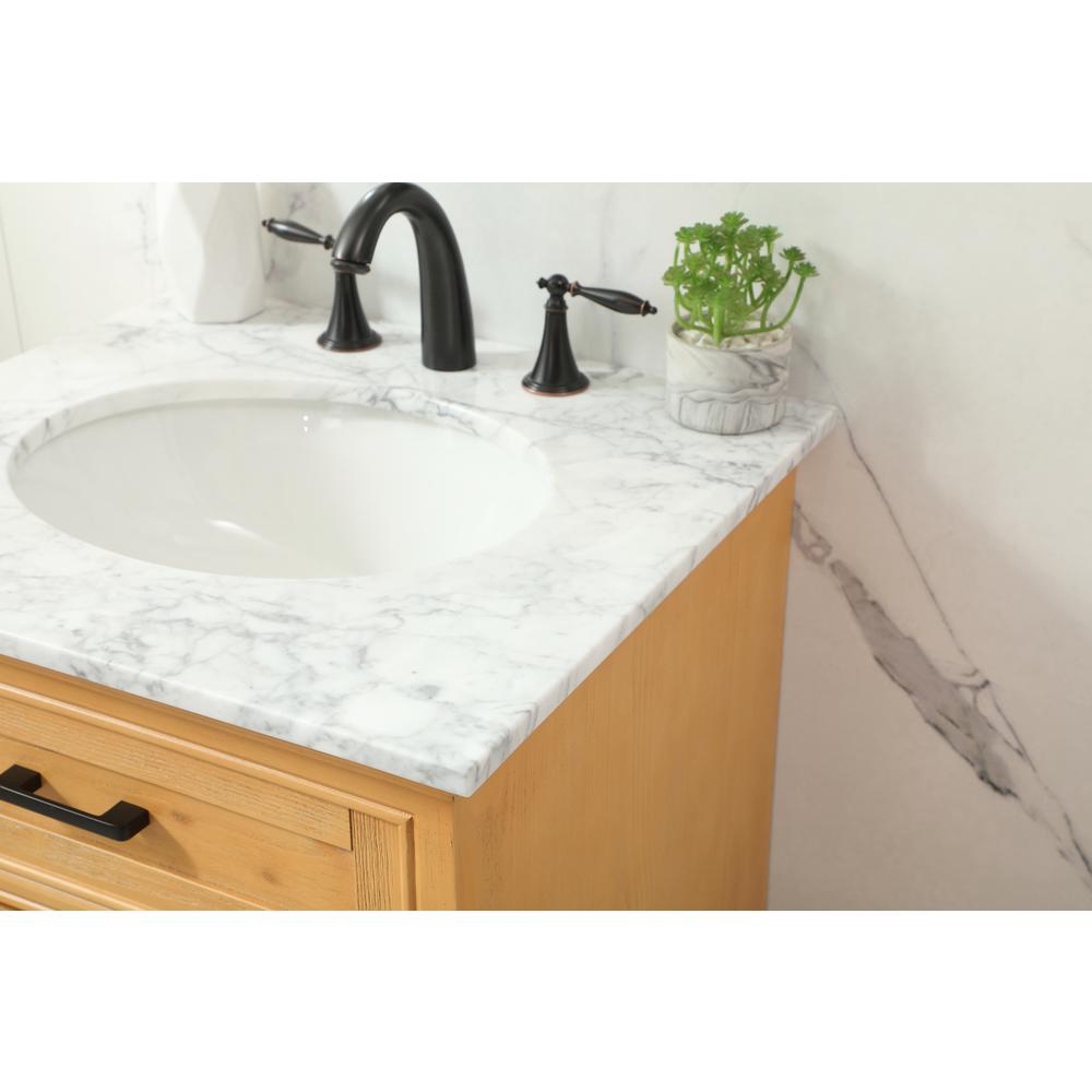 24 inch Single bathroom vanity in natural wood. Picture 5